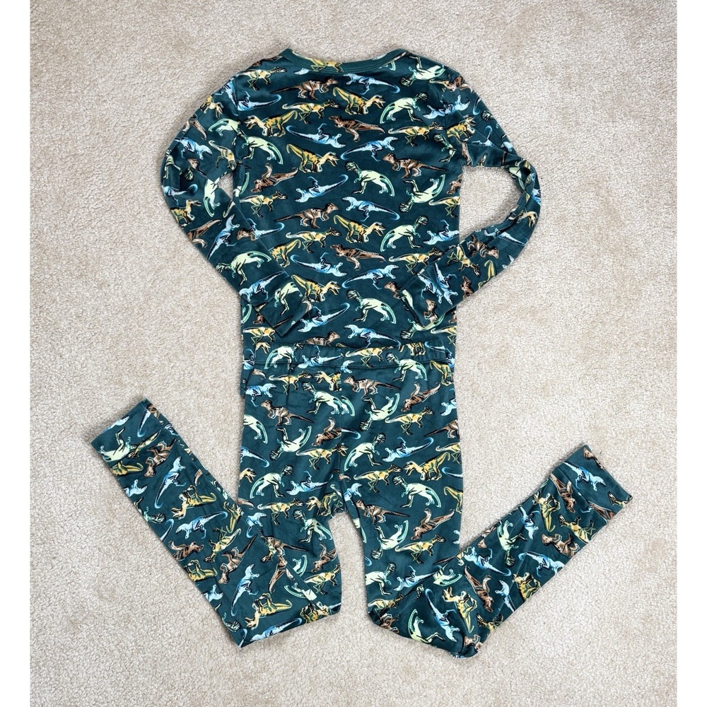 Cat & Jack Dinosaur Pattern Pajama Set Size 12 Green